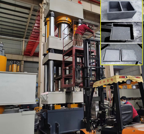 五梁四柱800噸石墨匣缽液壓機